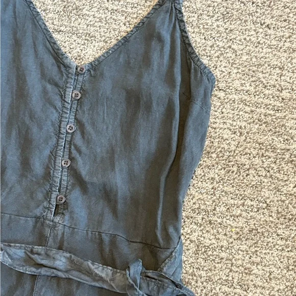 NWT Cloth & Stone Tie-Waist V-Neck Sleeveless Romper Women’s XS Twilight Grey